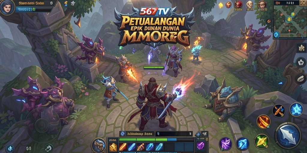 Gameplay seru dalam 567TV yang menampilkan pertempuran MMORPG.