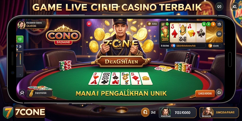 Gameplay Live Casino di 7CONE dengan dealer profesional.