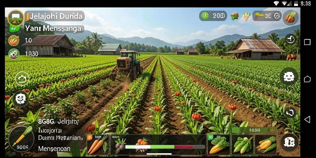 Tangkapan layar menunjukkan aktivitas bertani seru di 8G8G.