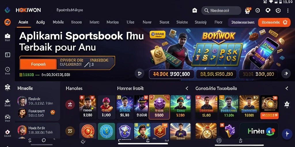Tampilan menarik dari gameplay taruhan olahraga HOKIWON.