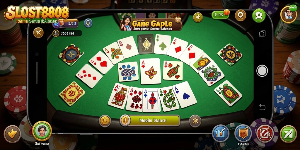 Tampilan gameplay SLOST8808 yang seru dan menantang dalam permainan Gaple.