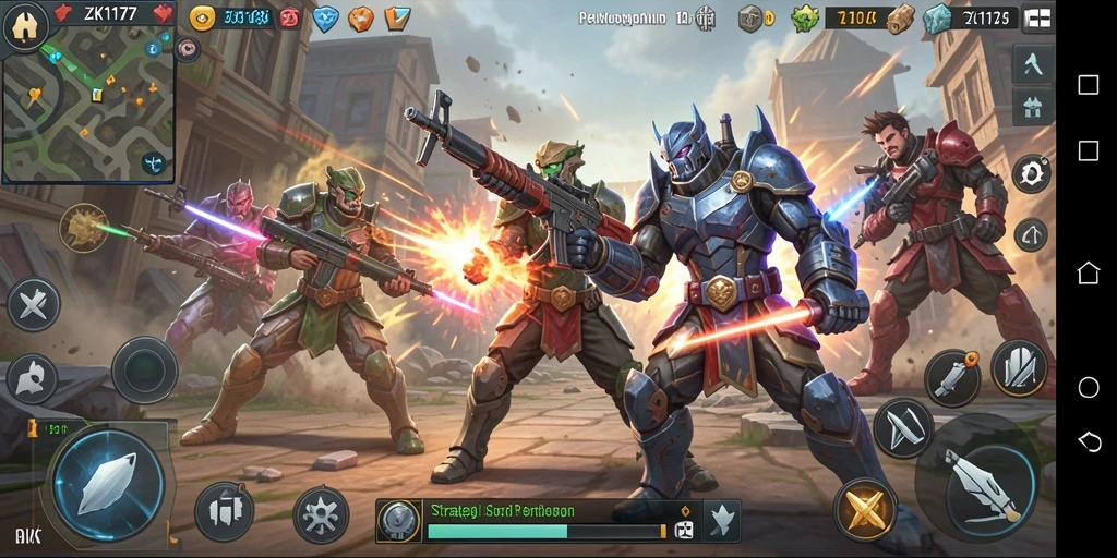 Tampilan epic dari gameplay ZK1177 saat pertempuran strategis.